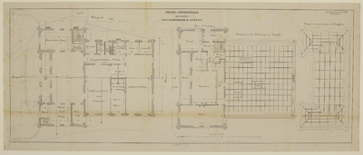 217584 Plattegronden van het stationsgebouw van de Staatsspoorwegen te Utrecht.